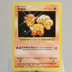 Pokemon TCG - Vulpix 68/102 Base Set Common Shadowless WOTC 1999 - NM - Image 2