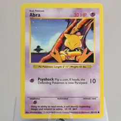 Pokemon TCG - Abra 43/102 Base Set Common Shadowless WOTC 1999 - NM - Image 2