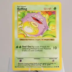 Pokemon TCG - Koffing 51/102 Base Set Common Shadowless WOTC 1999 - NM - Image 2