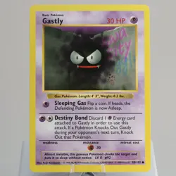 Pokemon TCG - Gastly 50/102 Base Set Common Shadowless WOTC 1999 - NM - Image 2