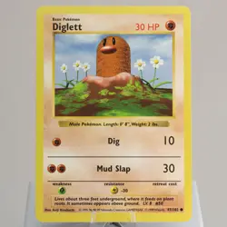 Pokemon TCG - Diglett 47/102 Base Set Common Shadowless WOTC 1999 - NM - Image 2