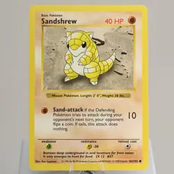 Pokemon TCG - Sandshrew 62/102 Base Set Common Shadowless WOTC 1999 - NM - Image 2