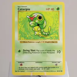 Pokemon TCG - Caterpie 45/102 Base Set Common Shadowless WOTC 1999 - NM - Image 2