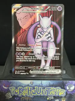 Pokemon Card Team Rocket's Mewtwo ex 213/182 Destined Rivals Holo Full Art NM - Image 1