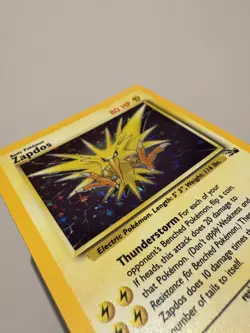 Pokemon TCG Zapdos Fossil Holo Card 15/62 Unlimited Holo Rare LP+ - Image 3