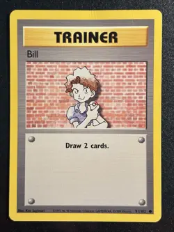 Bill 91/102 - Pokemon TCG Base Set Trainer Common WOTC 1999 - DMG Card - Image 1