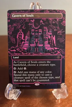 MTG Cavern of Souls Neon Ink Purple #410d The Lost Caverns of Ixalan LP Magic - Image 1