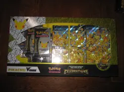 POKEMON NEUF COFFRET CELEBRATIONS PREMIUM PIKACHU V-UNION TAPIS FRANCAIS SCELLE - Image 1