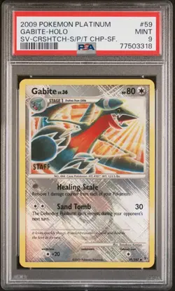 Pokemon 2009 Supreme Victors Gabite 59/147 Staff Championship Promo PSA 9 - Image 1