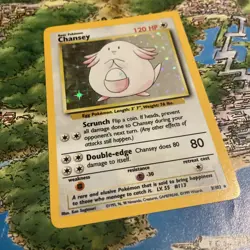 Pokemon Card Chansey Base Set 3/102 1999 Holo Rare WOTC Vintage TCG NM - Image 1