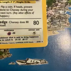 Pokemon Card Chansey Base Set 3/102 1999 Holo Rare WOTC Vintage TCG NM - Image 5