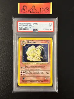 PSA 7 Ninetales Holo Rare Black Flame Error Base Set 12/102 Pokemon Card - Image 1