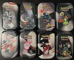 Pokemon TCG Black Bolt & White Flare Sealed Mini Tin Art Set Lot Of 8 Brand New - Image 1