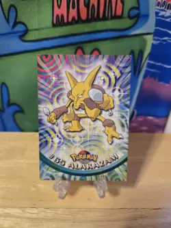 Pokemon Topps TV Animation Edition 1999 #65 Alakazam Red Label - LP - Image 1