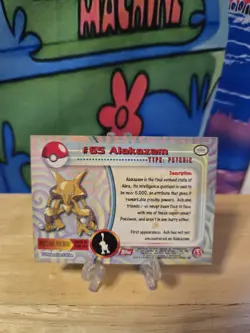Pokemon Topps TV Animation Edition 1999 #65 Alakazam Red Label - LP - Image 2