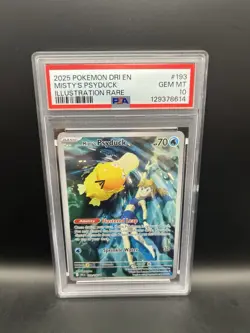 PSA 10 GEM MINT Pokemon TCG Misty's Psyduck Destined Rivals 193/182 Illustration - Image 1