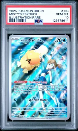 PSA 10 GEM MINT Pokemon TCG Misty's Psyduck Destined Rivals 193/182 Illustration - Image 3