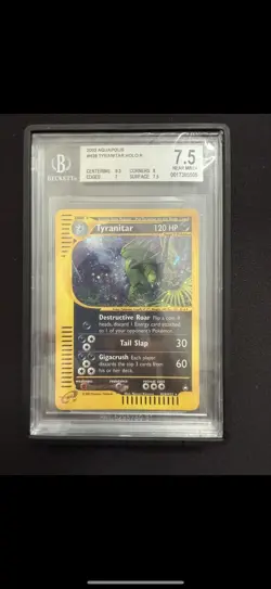 2003 POKEMON AQUAPOLIS #H28 TYRANITAR-HOLO BGS 7.5 - Image 1