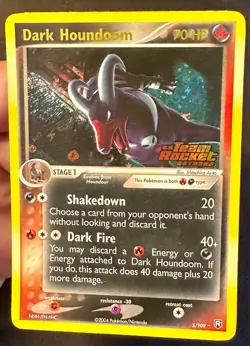 Dark Houndoom 5/109 EX Team Rocket Returns Pokemon Card Reverse Holo Rare - Lp - Image 2