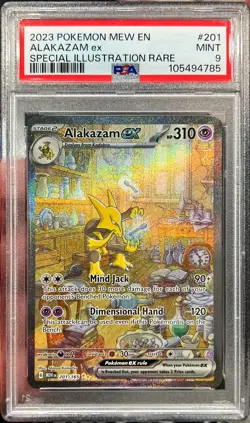 2023 Pokemon Mew EN 151 Alakazam Special Illustration Rare 201/165 PSA 9 Mint - Image 1