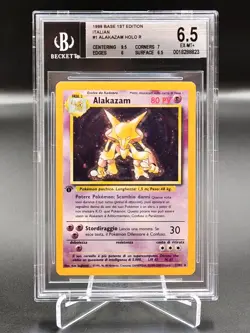 🍀Pokemon BGS 6.5 Alakazam 1/102 PRIMA EDIZIONE 1ed Base ITALIANO graad psa🍀 - Image 1
