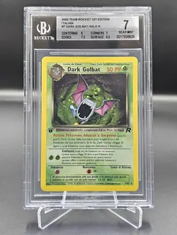 🍀Pokemon BGS 7 Dark Golbat Holo 7/82 PRIMA EDIZIONE 1ed ITA Beckett psa graad🍀 - Image 1