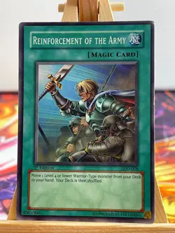 Verstarkung Fur Die Armee LOD-028 1st Auflage Super Rare Englisch VG YUGIOH - Image 1