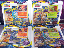 Pokemon Sun and Moon Unbroken Bonds Booster 3 Pack Blister Sealed Lot of 4 - Image 1