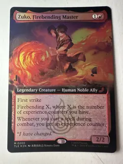 Zuko Firebending Master Foil Extended Art Magic The Gathering Avatar - Image 1