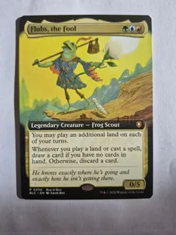 Flubs, The Fool 0356 BLC Bloomburrow Commander Frog Scout MTG Promo EX-ART - Image 1