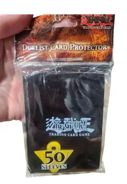 1996 Yu-Gi-Oh Duelist Card Protector Pack 50 Sleeves New Black In Color - Image 1