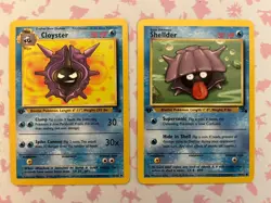 Vintage Pokemon - Lot Of 2 - 1ST EDITION SHELLDER CLOYSTER - Fossil Non Holo NM - Image 1