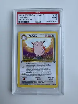 Pokemon TCG - Clefable 17/64 1st Edition Jungle PSA 9 - Image 1