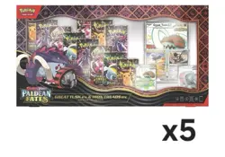 Pokemon Paldean Fates Great Tusk Iron Threads EX Premium Collection x5 In Hand - Image 2