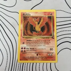 Pokemon TCG Moltres Fossil Card 27/62 Unlimited Rare Non-Holo LP - Image 1