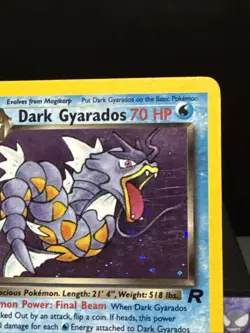 Pokemon Card Dark Gyarados 8/82 Team Rocket Set Rare Holo WOTC Light Play - Image 2