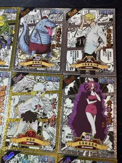 One Piece Set of 9 Ultra Rare Premium Foiled Collectible Anime Silver Cards #1 - Image 3