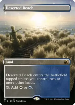 MTG - Deserted Beach - Borderless - Midnight Hunt - Magic the Gathering - Image 1