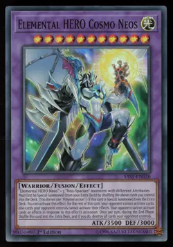 Yugioh Elemental HERO Cosmo Neos SAST-EN036 1st Edition Super Rare NM - Image 1