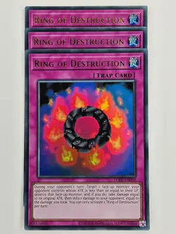 Yu Gi Oh - 3x LCKC-EN050 Ring of Destruction - Ultra Rare - Image 1