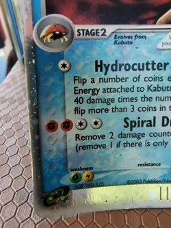 Pokemon EX Sandstorm Kabutops Card 97/100 Holo Rare TCG - Image 5