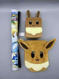 Pokemon Prismatic Evolutions SPC Eeveelutions Playmat/ Deck Box/ Eevee Pouch - Image 1