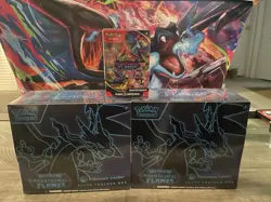 Lot Of 2 TCG Phantasmal Flames Pokemon Center ETBs & Booster Bundle Sealed - Image 1