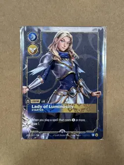 Riftbound Lux- Metal Card- 1/35 Promo- Lady of Luminosity- Houston Exclusive - Image 1
