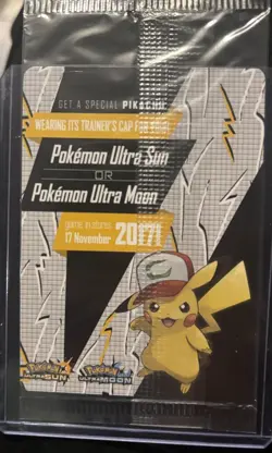SEALED Ash’s Pikachu TCG SM108 2017 Promo Card Pokemon "I Choose You" - Image 2