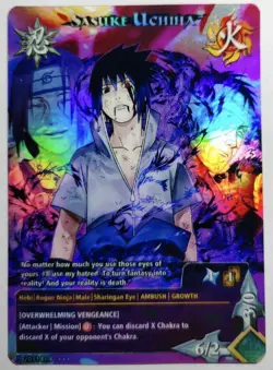 Carte Naruto CCG Collectible Card Game Foil neuf Prism 415 Sasuke Uchiha - Image 1