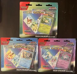 Pokemon TCG Prismatic Evolutions Tech Sticker Collection Set Lot Of 3 Sealed New - Image 1
