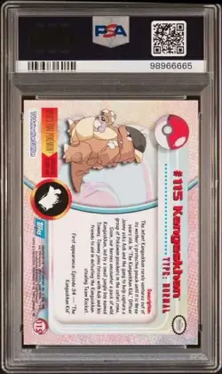 2000 TOPPS POKEMON TV ANIMATION SERIES 2 #115 KANGASKHAN POP 11 - Image 2
