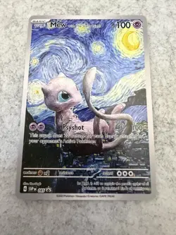 Pokemon Mew Starry Night Van Gogh Beautiful Moon ACG Star Trading Card - NM - Image 1