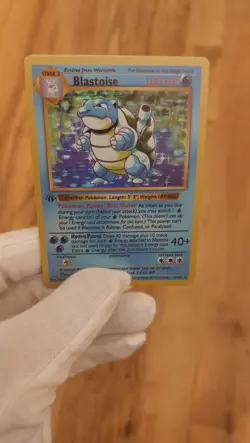 Blastoise Pokemon 1st Edition Base Set 1999 - Vintage Holo Artcard - Image 1
